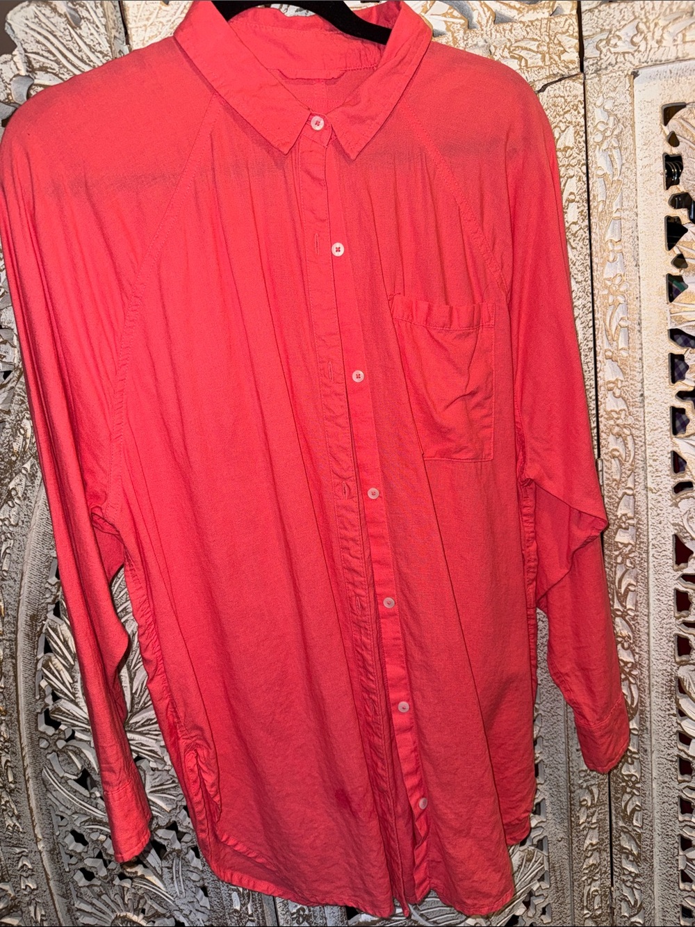 aerie Haute Coral Button-Down Shirt